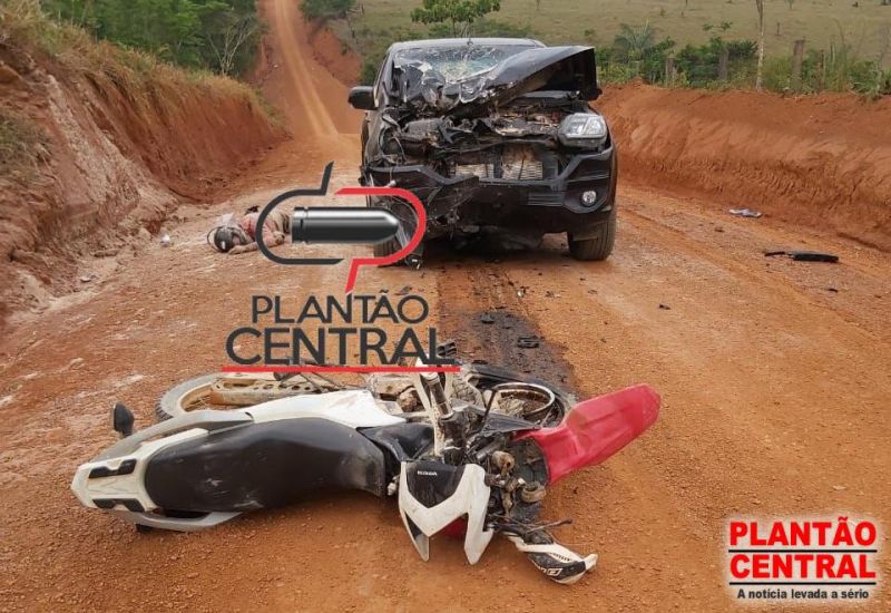 Homem morre após colidir frontalmente em caminhonete no interior de Rondônia