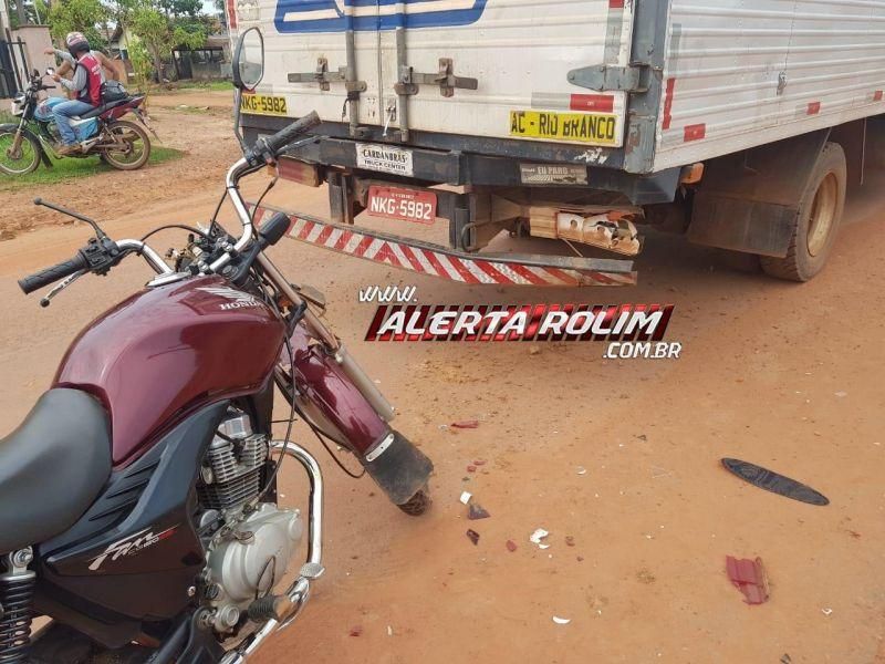 Motociclista fica ferido ao bater na traseira de caminhão em Rolim de Moura