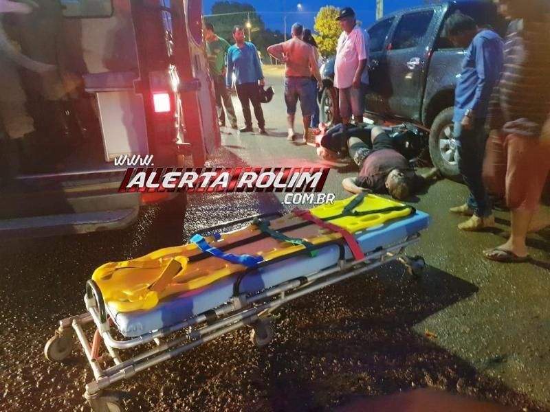Motociclista fratura braço em acidente na noite de sexta-feira (23) em Rolim de Moura