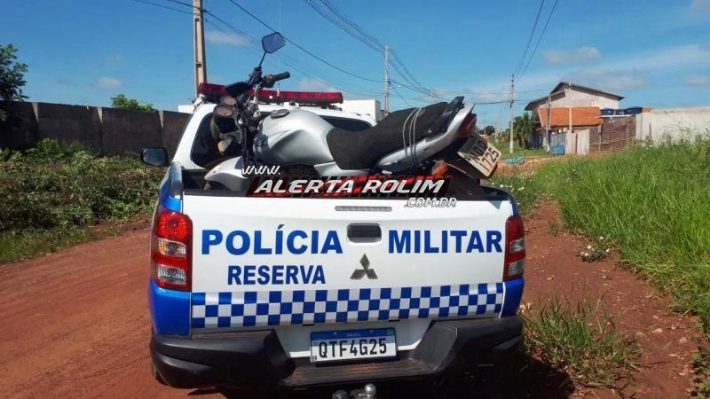 PM recupera motocicleta furtada durante a noite em Rolim de Moura PM recupera motocicleta furtada durante a noite em Rolim de Moura
