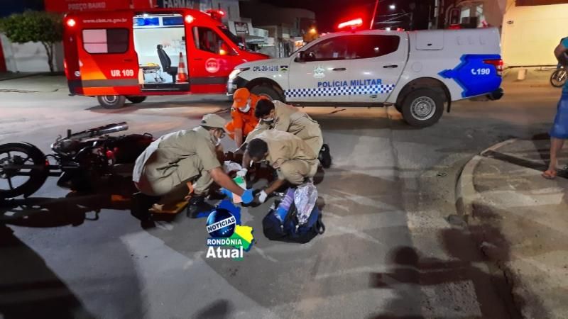 Cinco pessoas ficam feridas em acidente entre motos em Ji-Paraná