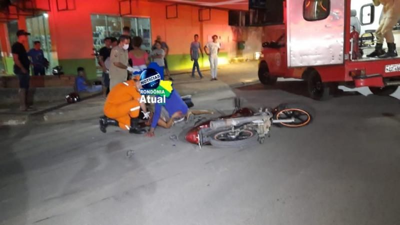 Cinco pessoas ficam feridas em acidente entre motos em Ji-Paraná