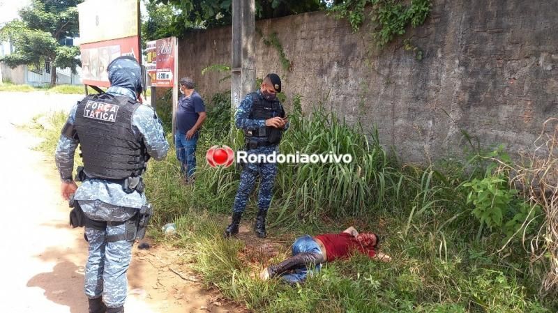 Bandidos são espancados após tentativa de roubo a comércio e provocarem acidente em Porto Velho