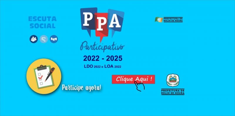 Escuta Social para Elaboração do PPA de Rolim de Moura será feito de forma virtual Escuta Social para Elaboração do PPA de Rolim de Moura será feito de forma virtual