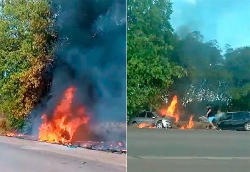 Mulher morre e três ficam feridos após grave colisão frontal na BR-364 em Candeias do Jamari; Veja o vídeo Mulher morre e três ficam feridos após grave colisão frontal na BR-364 em Candeias do Jamari; Veja o vídeo