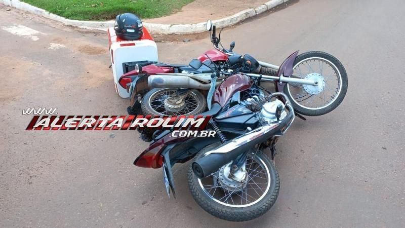 Entregador fica ferido após colisão entre motos em Rolim de Moura Entregador fica ferido após colisão entre motos em Rolim de Moura