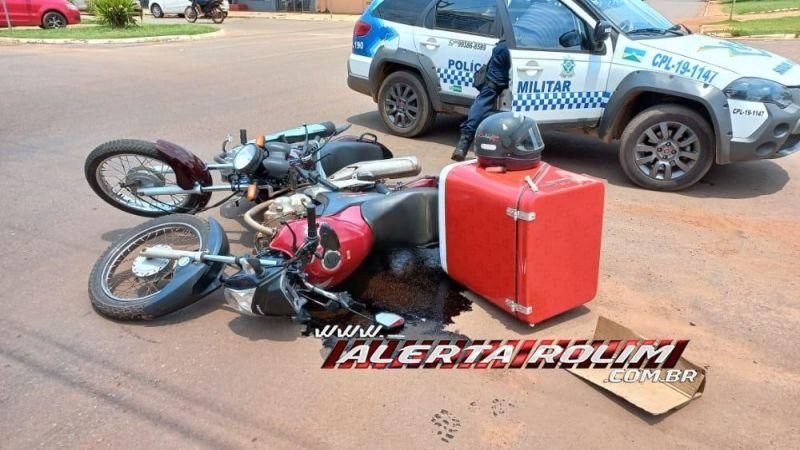 Entregador fica ferido após colisão entre motos em Rolim de Moura Entregador fica ferido após colisão entre motos em Rolim de Moura