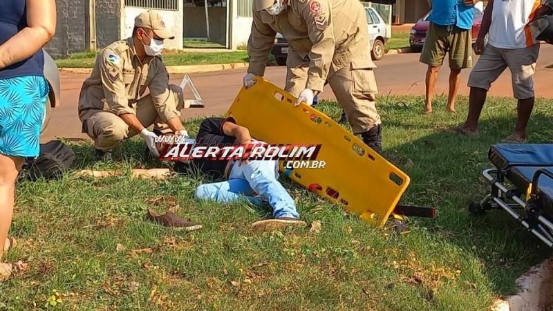 Motociclista fica ferido após avançar via preferencial e colidir contra carro em Rolim de Moura Motociclista fica ferido após avançar via preferencial e colidir contra carro em Rolim de Moura