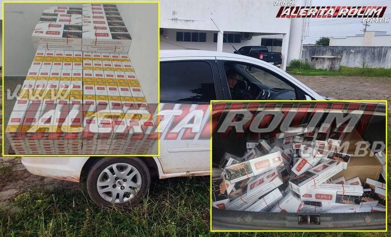 Mais de mil carteiras de cigarros contrabandeadas são apreendidas e um suspeito é preso pela PM em Novo Horizonte Mais de mil carteiras de cigarros contrabandeadas são apreendidas e um suspeito é preso pela PM em Novo Horizonte