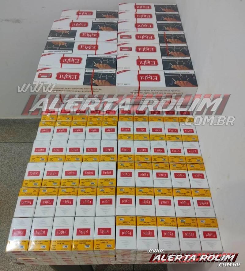 Mais de mil carteiras de cigarros contrabandeadas são apreendidas e um suspeito é preso pela PM em Novo Horizonte Mais de mil carteiras de cigarros contrabandeadas são apreendidas e um suspeito é preso pela PM em Novo Horizonte