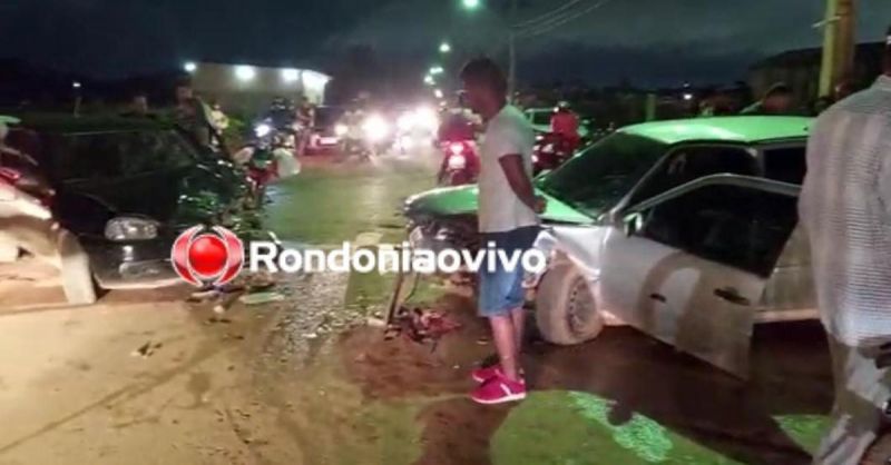 Três pessoas ficam feridas em grave colisão frontal na zona Leste Três pessoas ficam feridas em grave colisão frontal na zona Leste