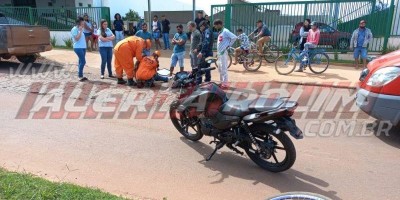 Colisão entre duas motos deixou condutores feridas em Rolim de Moura