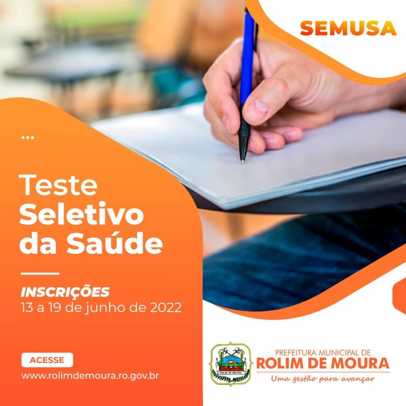 Veja o edital: Prefeitura de Rolim de Moura anuncia teste seletivo com 93 vagas em diversas áreas da Saúde