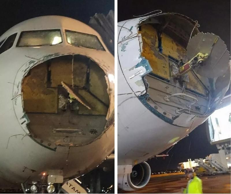 Tempestade causa danos a estrutura de avião durante voo do Brasil para o Paraguai; Veja vídeos