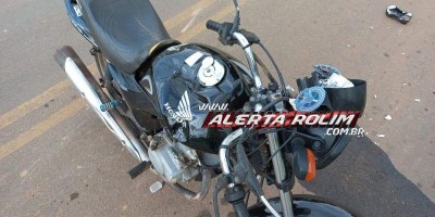 Colisão traseira deixa motociclista ferido nesta manhã em Rolim de Moura