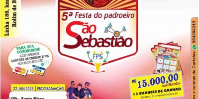 ROLIM DE MOURA: 5ª Festa do Padroeiro São Sebastião acontece no dia 22 de Janeiro