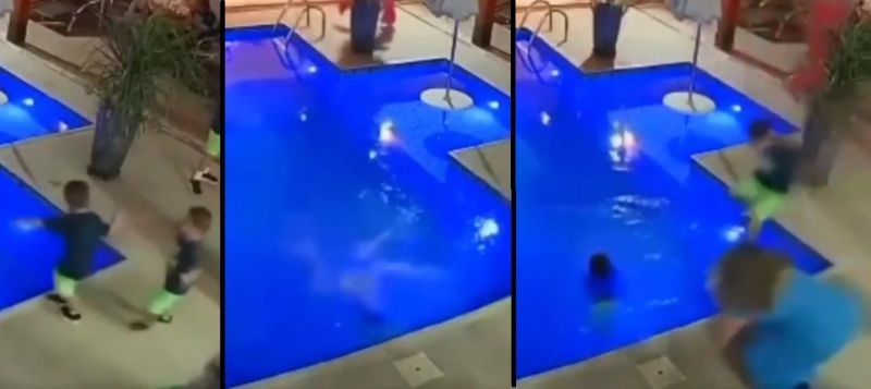 Menino pula em piscina para salvar o irmão de 3 anos e viraliza na web: Menino pula em piscina para salvar o irmão de 3 anos e viraliza na web: