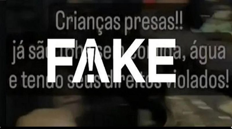 É falso que crianças estejam sem comida e água em ginásio onde golpistas foram detidos em Brasília É falso que crianças estejam sem comida e água em ginásio onde golpistas foram detidos em Brasília