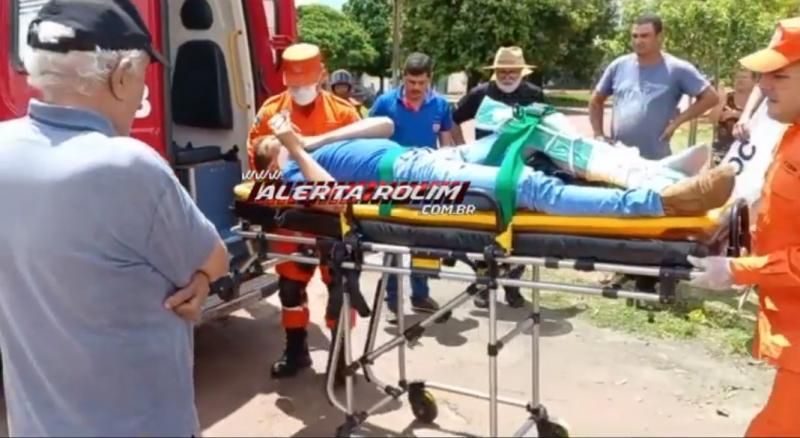 Motociclista fratura a perna após colisão com carro em Rolim de Moura Motociclista fratura a perna após colisão com carro em Rolim de Moura