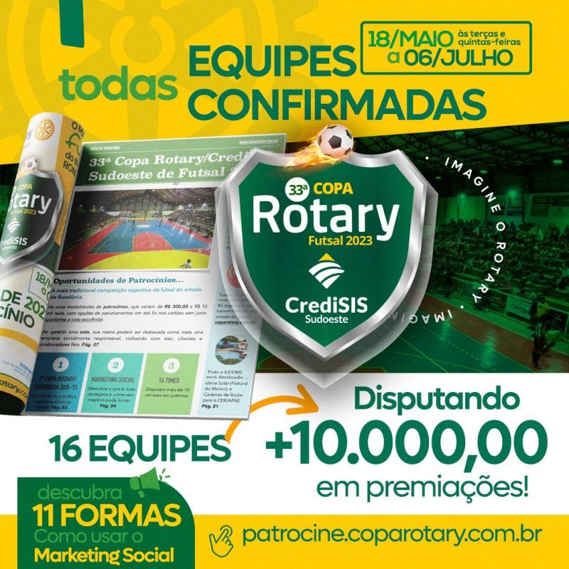 33ª Copa Rotary/CrediSIS Sudoeste: 16 times já estão confirmados 33ª Copa Rotary/CrediSIS Sudoeste: 16 times já estão confirmados