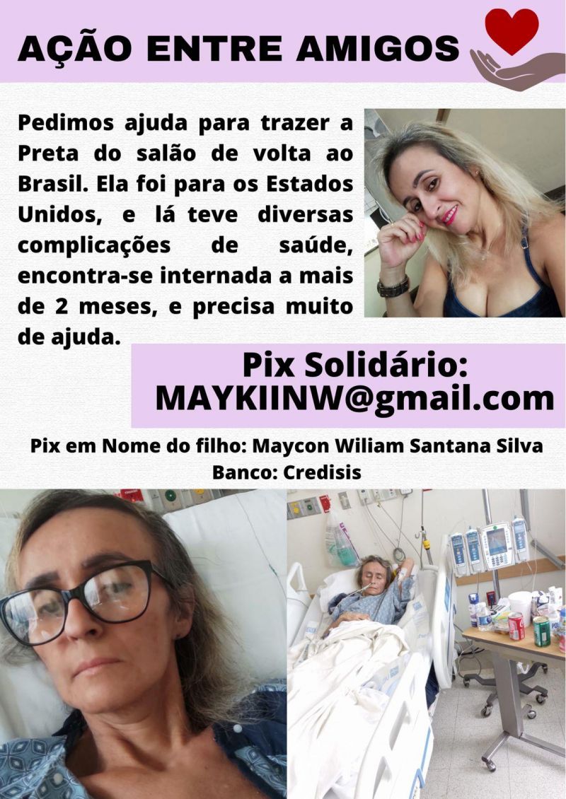 SOLIDARIEDADE: Família pede ajuda para trazer “Preta do Salão” para Brasil após a mesma ficar doente nos Estados Unidos SOLIDARIEDADE: Família pede ajuda para trazer “Preta do Salão” para Brasil após a mesma ficar doente nos Estados Unidos