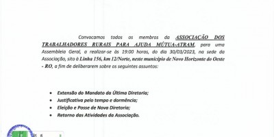 EDITAL DE CONVOCAÇÃO 001-2023 - ATRAM