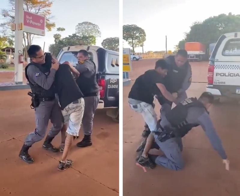 Homem reage à prisão, tenta tomar arma de PMs e leva tiro; vídeo Homem reage à prisão, tenta tomar arma de PMs e leva tiro; vídeo