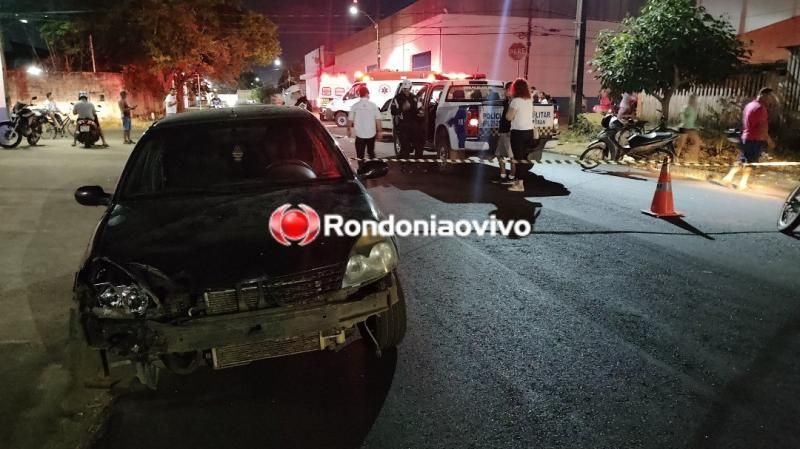 Motociclista vai parar em bueiro após grave acidente Motociclista vai parar em bueiro após grave acidente