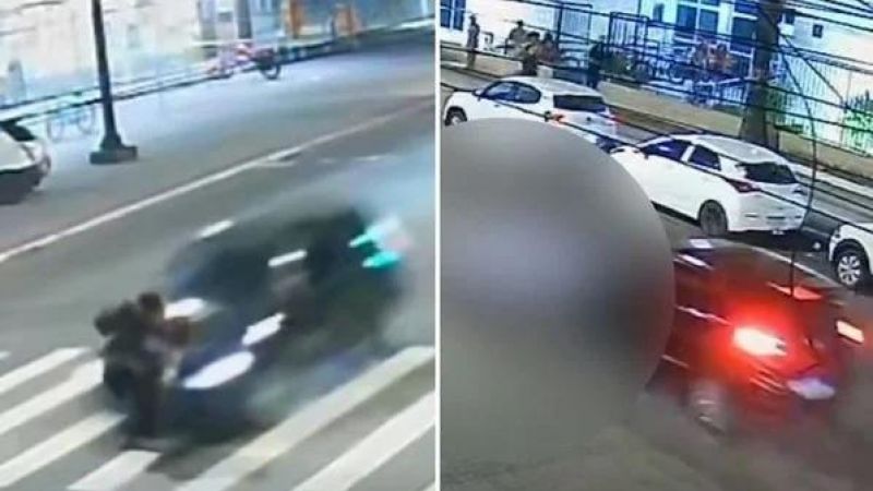 Mãe com filha no colo são atropeladas na faixa de pedestre no ES Mãe com filha no colo são atropeladas na faixa de pedestre no ES