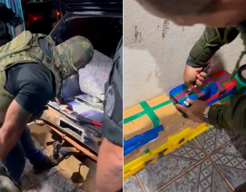 Operação comandada pela PM apreende quase 80 kg de drogas e carro Operação comandada pela PM apreende quase 80 kg de drogas e carro