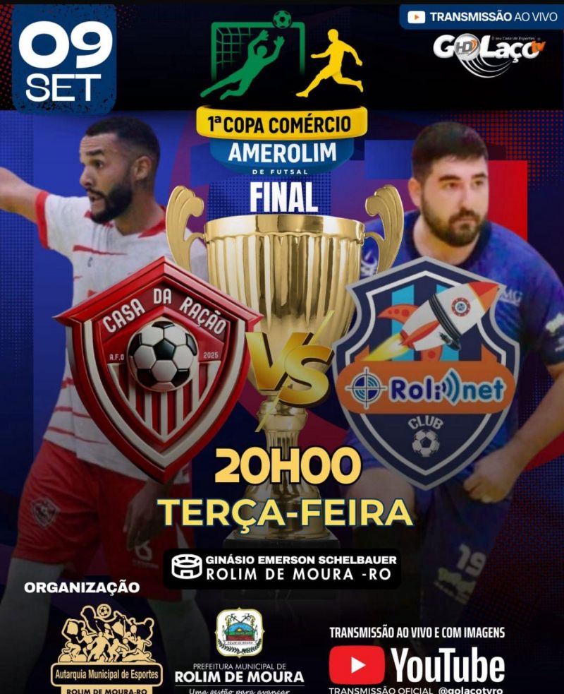 Final da 1ª Copa Comércio/Amerolim de futsal promete espetáculo hoje em Rolim de Moura Final da 1ª Copa Comércio/Amerolim de futsal promete espetáculo hoje em Rolim de Moura