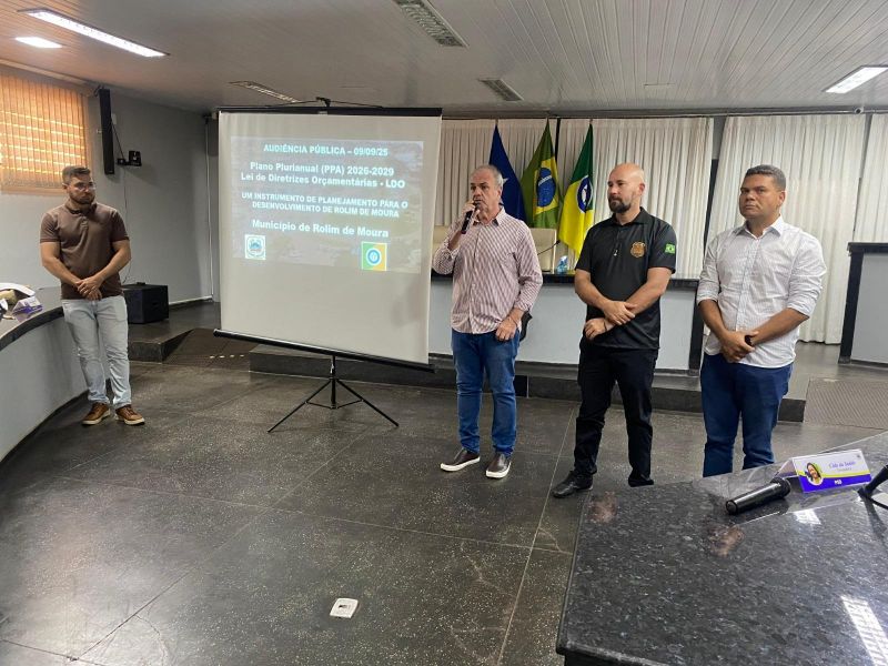 Rolim de Moura realiza Audiência Pública para apresentação do PPA 2026/2029 e da LDO Rolim de Moura realiza Audiência Pública para apresentação do PPA 2026/2029 e da LDO