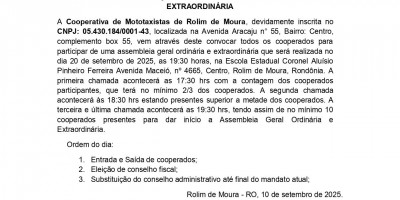 EDITAL DE CONVOCAÇÃO DA ASSEMBLEIA GERAL ORDINÁRIA E EXTRAORDINÁRIA - Cooperativa de... EDITAL DE CONVOCAÇÃO DA ASSEMBLEIA GERAL ORDINÁRIA E EXTRAORDINÁRIA - Cooperativa de...