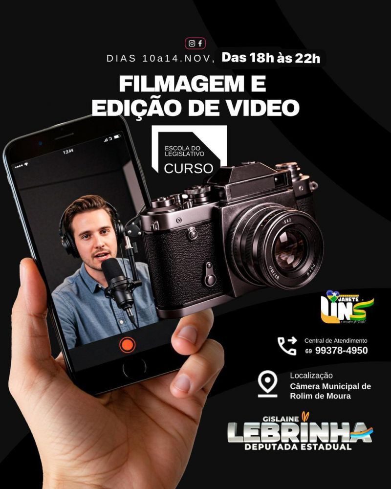 ELERO traz curso de Filmagem e Edição de Vídeo para Rolim de Moura ELERO traz curso de Filmagem e Edição de Vídeo para Rolim de Moura