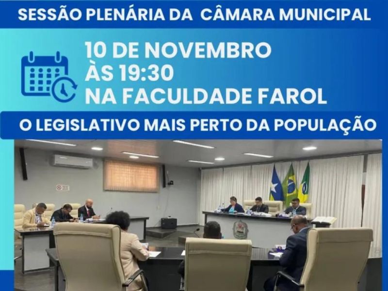 ROLIM DE MOURA: Câmara Municipal realizará Sessão Itinerante na faculdade FAROL ROLIM DE MOURA: Câmara Municipal realizará Sessão Itinerante na faculdade FAROL