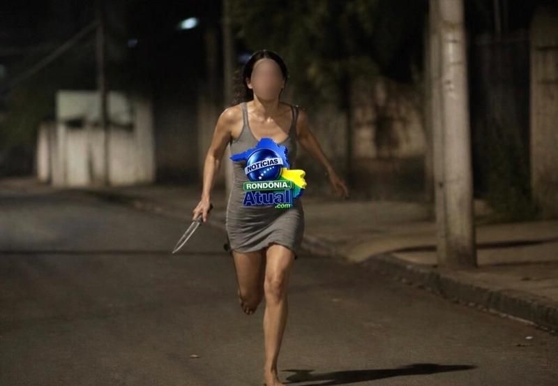 Mulher foge com faca na mão para escapar de ex violento em Ji-Paraná Mulher foge com faca na mão para escapar de ex violento em Ji-Paraná