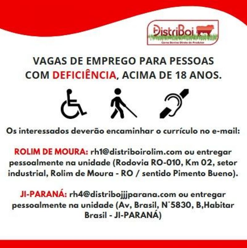 VAGAS DE EMPREGO - DISTRIBOI - MAIO 2026 VAGAS DE EMPREGO - DISTRIBOI - MAIO 2026