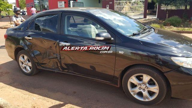 Rolim de Moura - Condutora de moto fica ferida após se chocar contra carro que cruzou a via preferencial