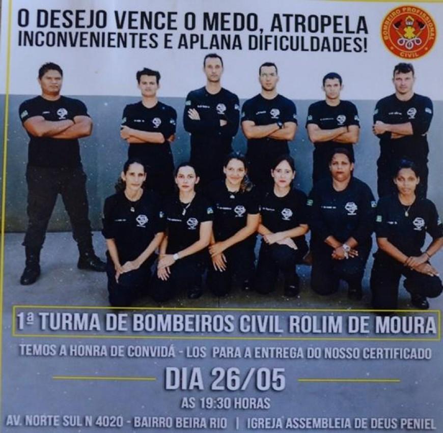 Rolim de Moura – 1ª Turma de Bombeiros Civis se formam dia 26 de maio Rolim de Moura – 1ª Turma de Bombeiros Civis se formam dia 26 de maio