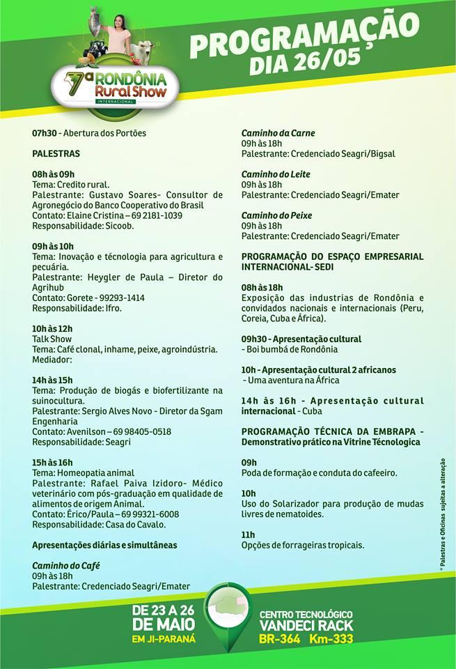 7ª Rondônia Rural Show inicia nesta quarta, 23; confira a programação completa