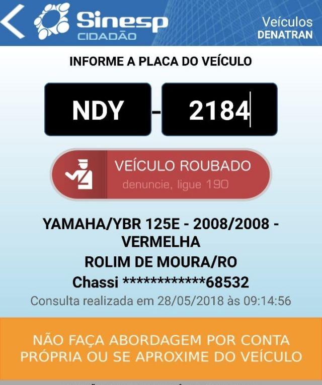 Rolim de Moura - Mais uma moto é furtada em frente ao ginásio poliesportivo
