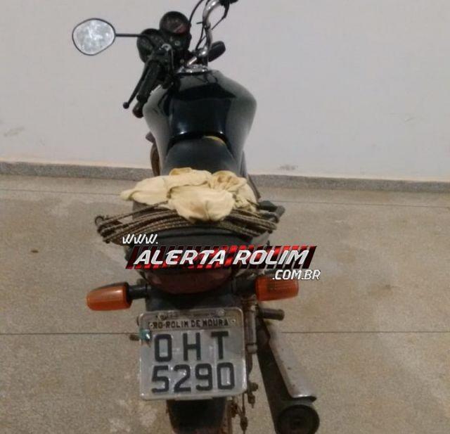 Rolim de Moura – Suspeito é preso pela PM do 10º BPM com moto furtada e em cumprimento de Mandado de Prisão