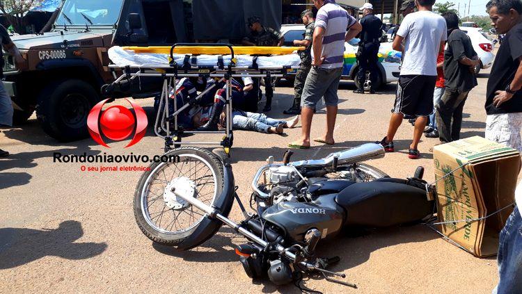 Acidente envolvendo veículo do Exército deixa motociclista seriamente ferido Acidente envolvendo veículo do Exército deixa motociclista seriamente ferido