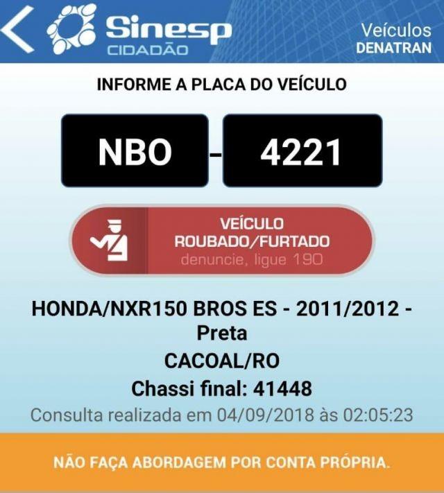 Migrantinópolis - Polícia Militar recupera duas motos com restrição de furto Migrantinópolis - Polícia Militar recupera duas motos com restrição de furto