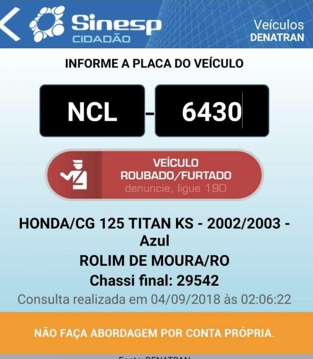 Migrantinópolis - Polícia Militar recupera duas motos com restrição de furto Migrantinópolis - Polícia Militar recupera duas motos com restrição de furto