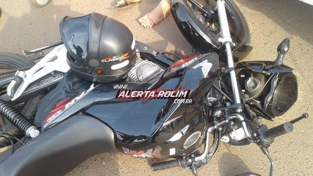 Rolim de Moura - Motociclista é atingido por carro no Centro da cidade