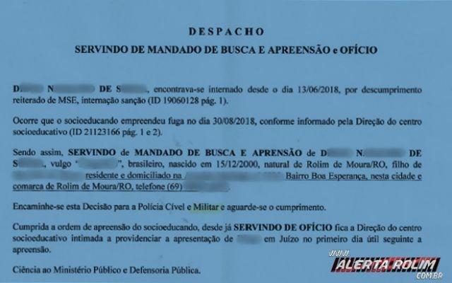 Rolim de Moura – Após arrombamento e furto em comércio, menor que estava foragido é recapturado e apreendido pela PC e PM