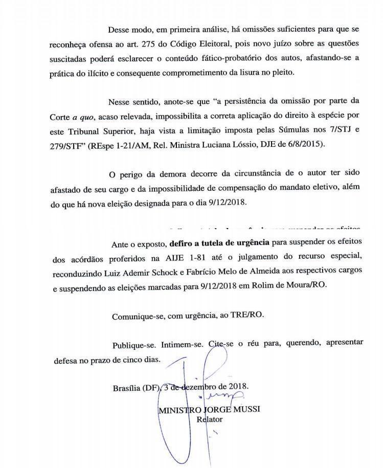 Veja a decisão que reconduz o prefeito Luizão no comando da Prefeitura de Rolim de Moura Veja a decisão que reconduz o prefeito Luizão no comando da Prefeitura de Rolim de Moura
