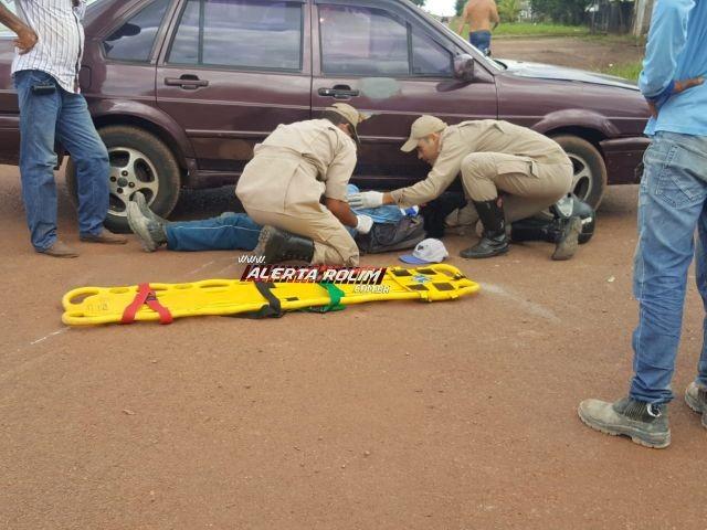 Rolim de Moura - Carro e moto colidem no Boa Esperança e uma pessoa fica ferida