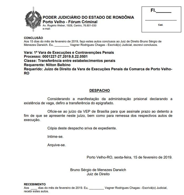 STF AUTORIZA NILTON CAPIXABA A CUMPRIR PENA EM PRESÍDIO DE PORTO VELHO; EX-DEPUTADO QUER TRABALHAR NA CONSTRUÇÃO CIVIL